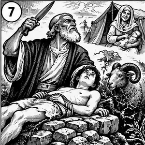 Abraham &mdash; narodziny Izaaka i pr&oacute;ba &ndash; ilustracja