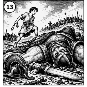Dawid i Goliat &ndash; ilustracja