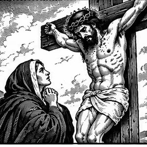 Maryja &ndash; stoi pod krzyżem podczas śmierci Jezusa, motyw Stabat Mater