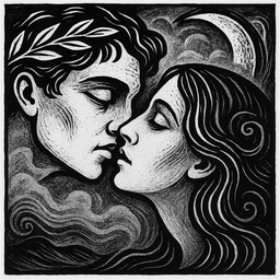 Ja, kiedy usta ku twym ustom... K.Tetmajera - grafika